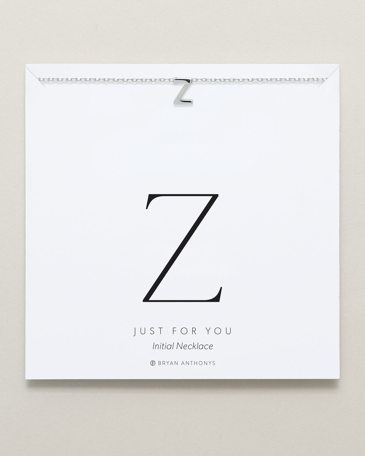 Bryan Anthonys Just For You Silver Z Necklace On Card