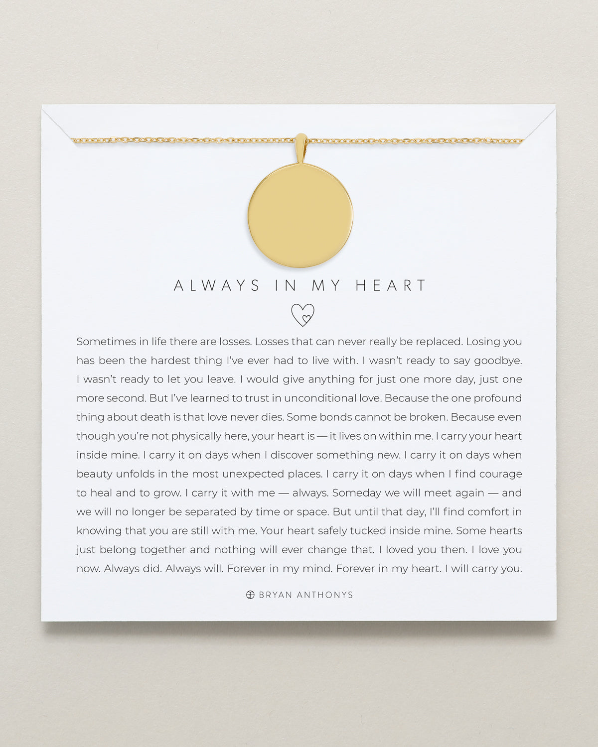 Always In My Heart Circle Engravable Demi-Fine Necklace showcase