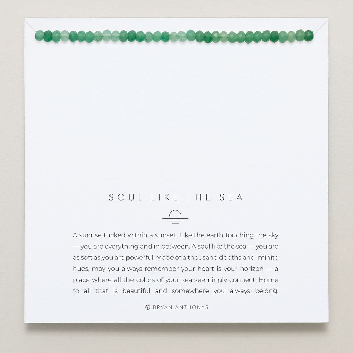 Bryan Anthonys Soul Like The Sea Seaglass Beaded Necklace On Card