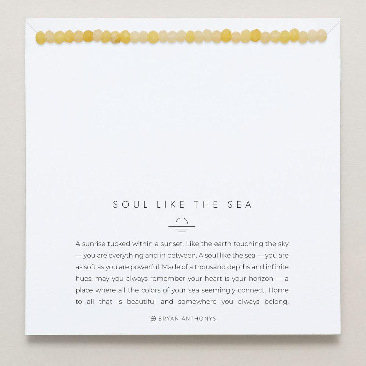 Bryan Anthonys Soul Like The Sea Sunshine Beaded Necklace On Card