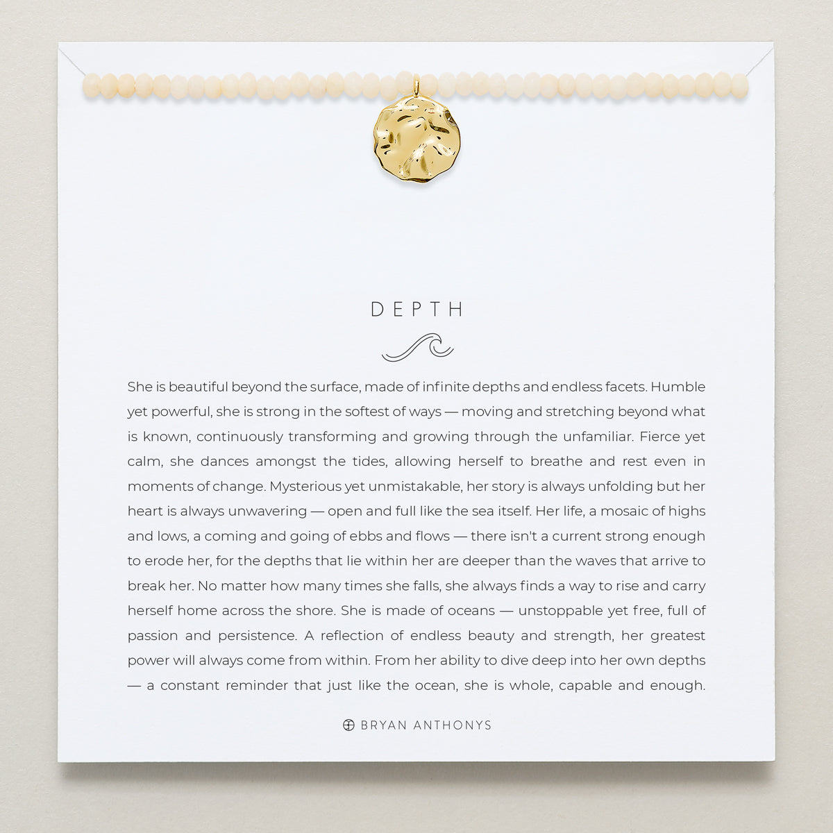 Bryan Anthonys Gold Depth Beaded Necklace On Card