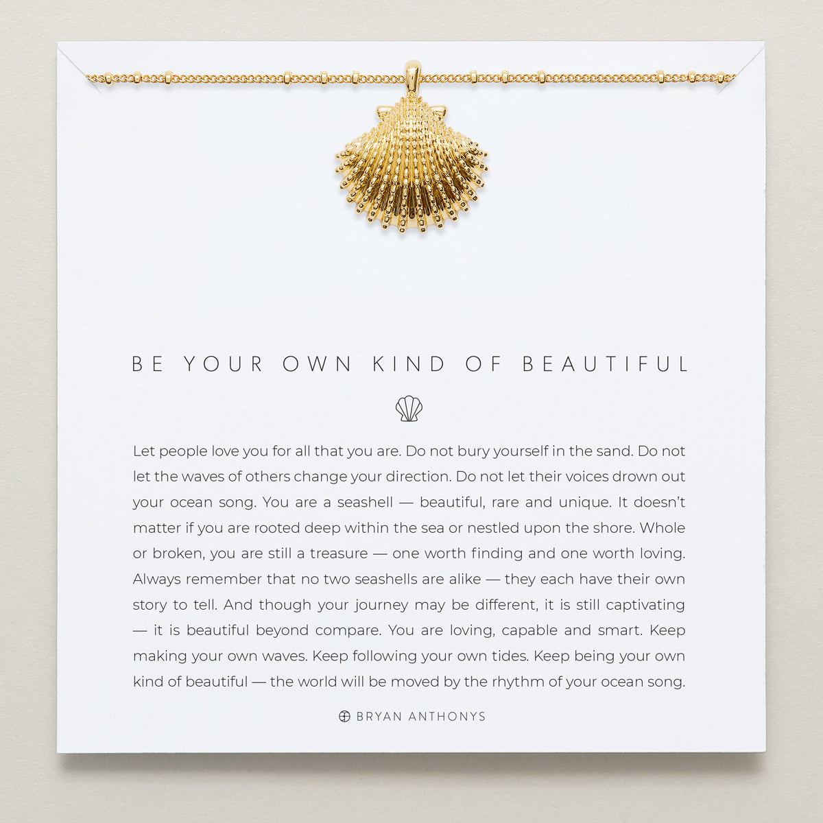 Bryan Anthonys Gold Be Your Own Kind Of Beautiful Pendant Necklace On Card