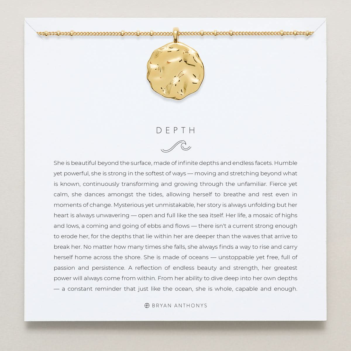 Bryan Anthonys Gold Depth Pendant Necklace On Card