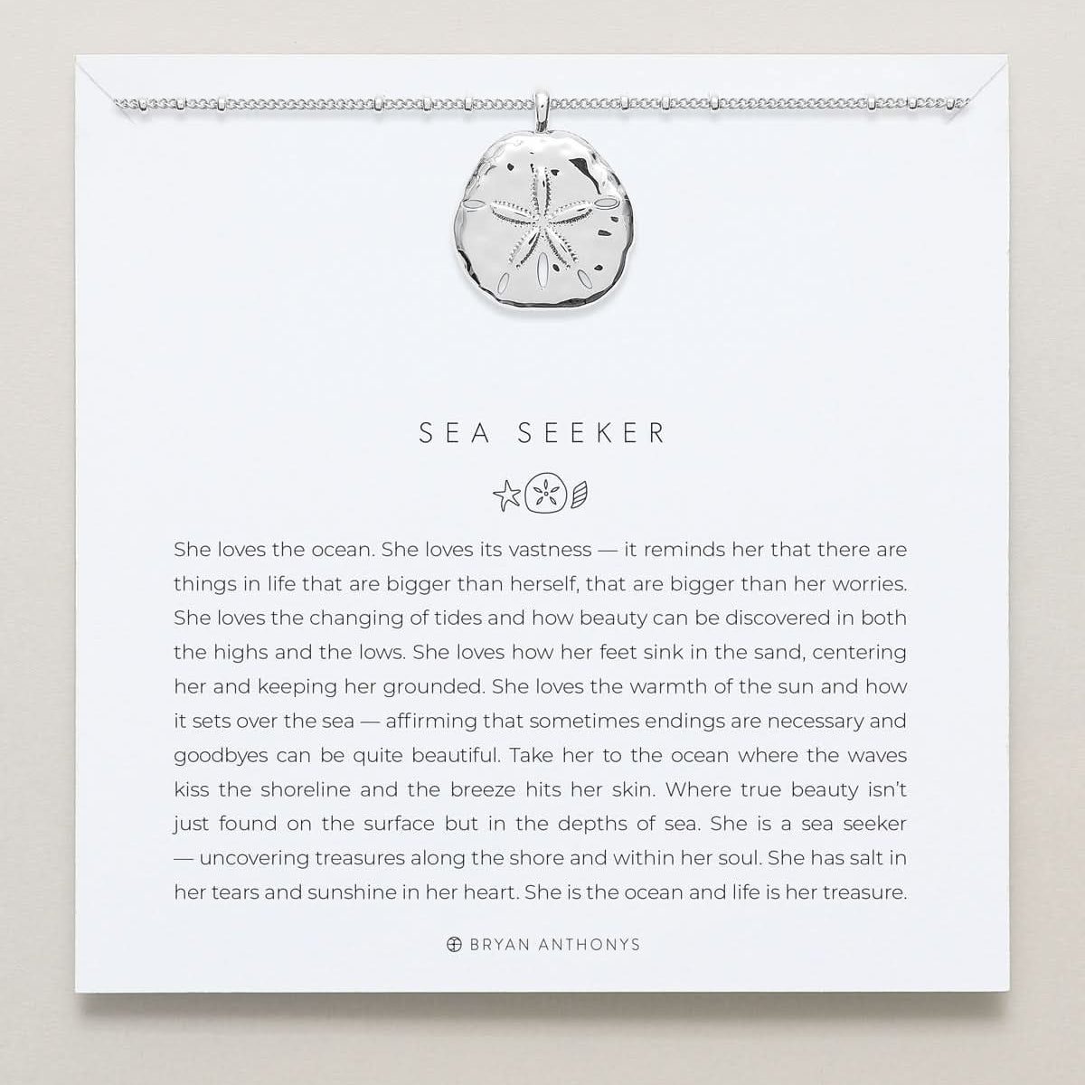 Bryan Anthonys Sea Seeker Silver Pendant Necklace On Card
