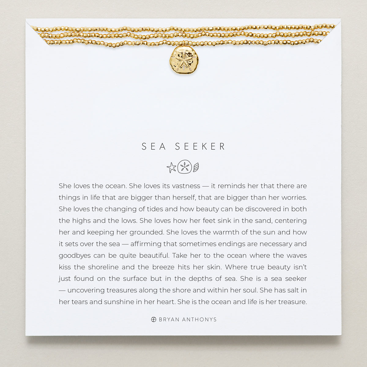 Bryan Anthonys Gold Sea Seeker Statement Choker On Card