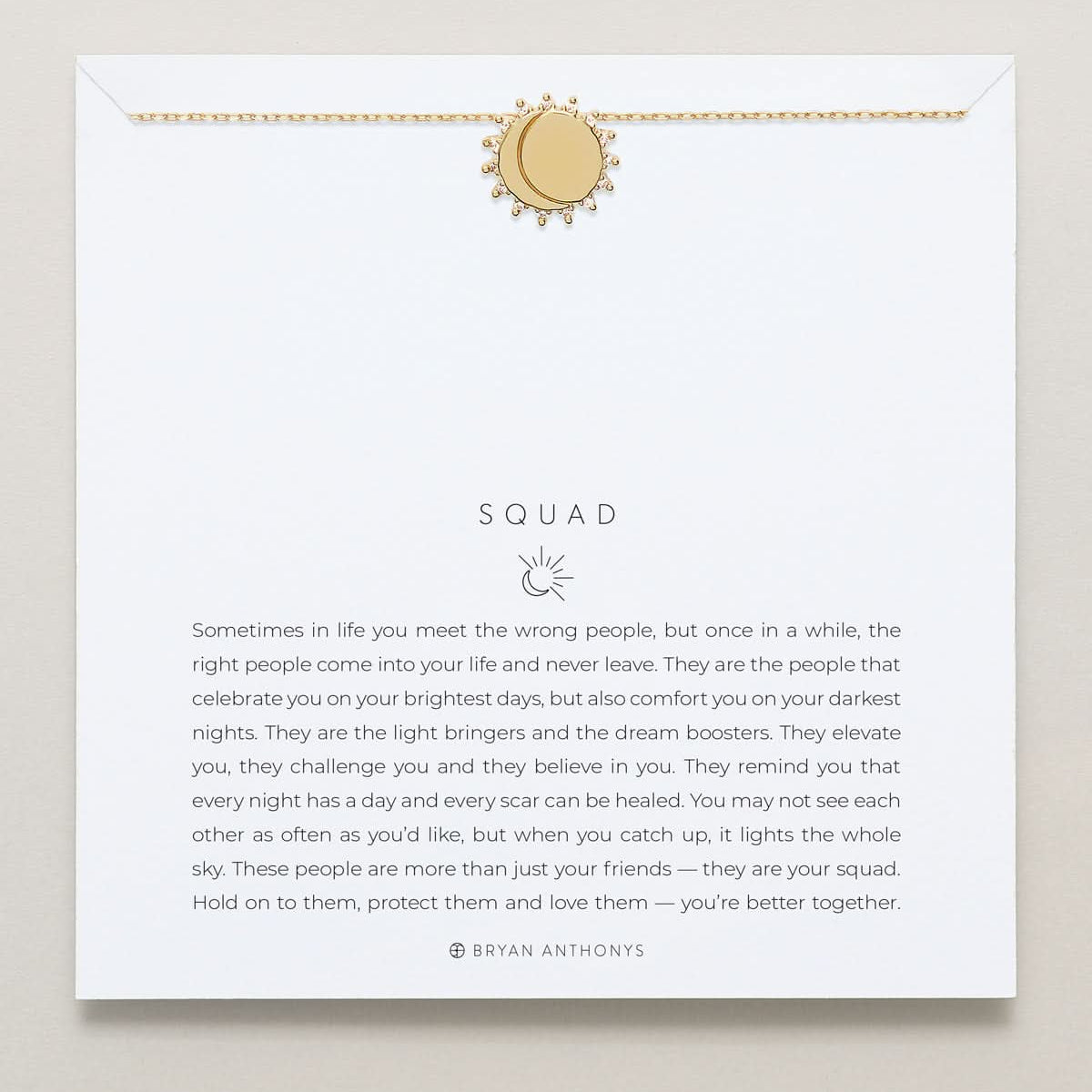 Bryan Anthonys Gold Squad Dainty Necklace On Card