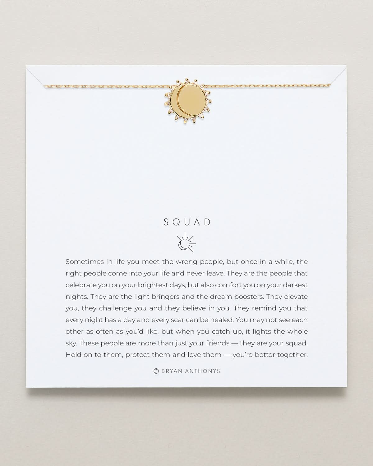 Bryan Anthonys Gold Squad Dainty Necklace On Card