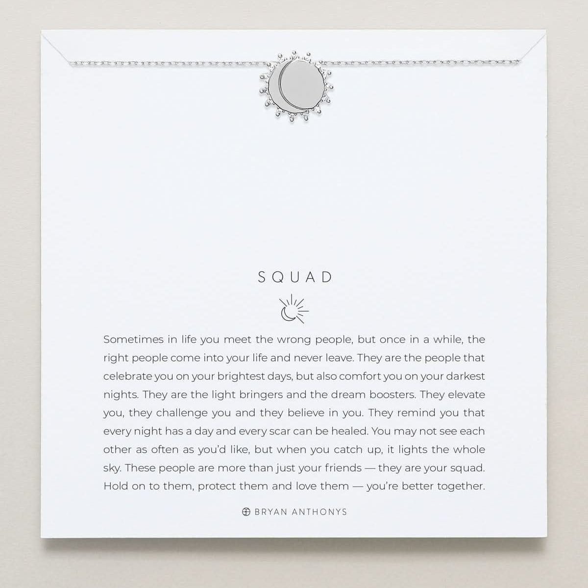 Bryan Anthonys Silver Squad Dainty Necklace On Card