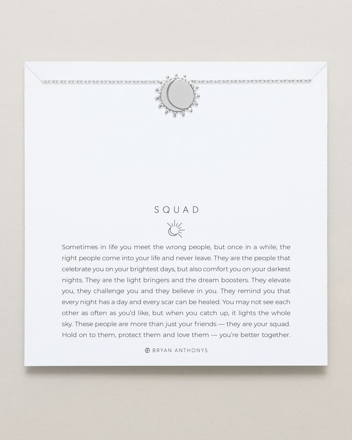 Bryan Anthonys Silver Squad Dainty Necklace On Card