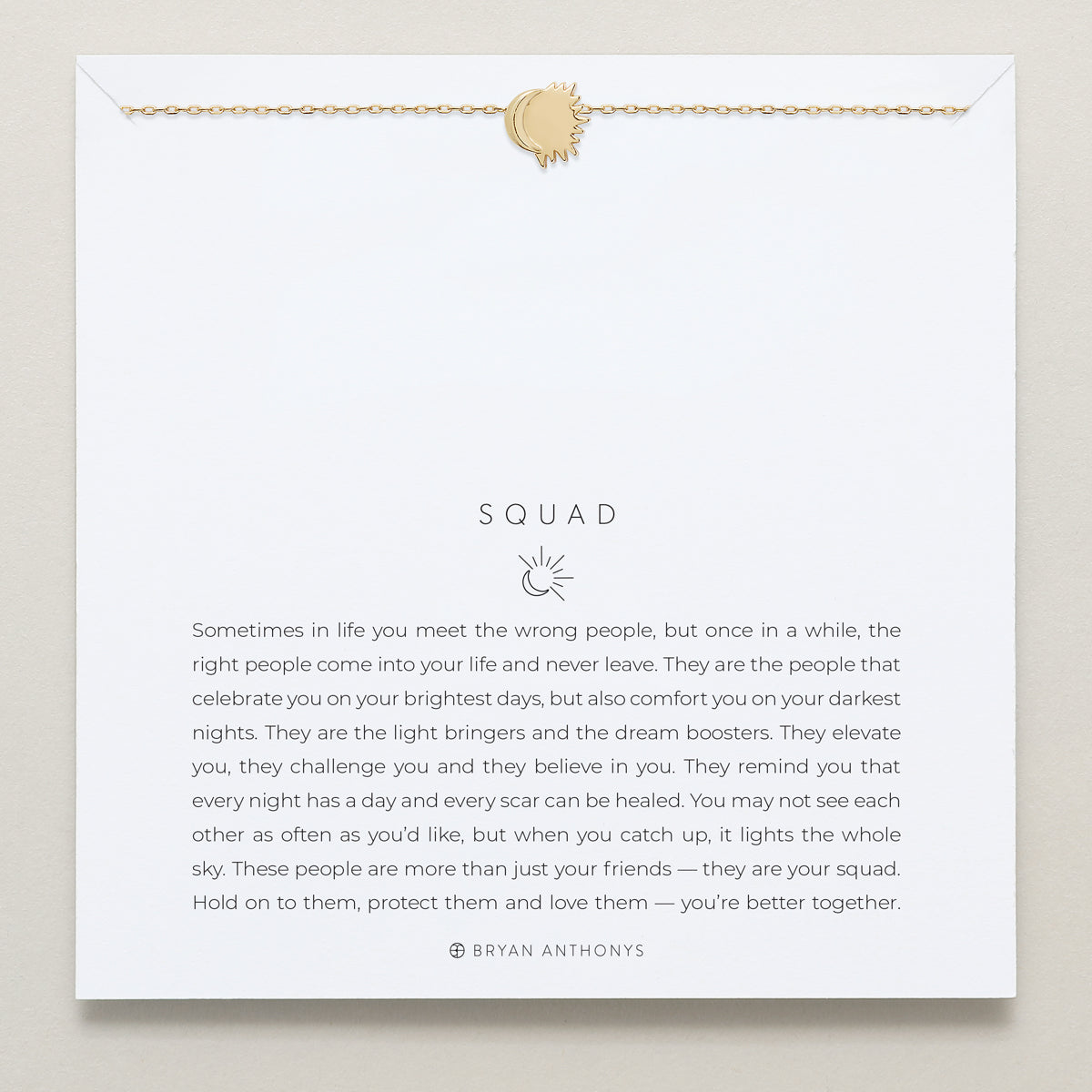 Bryan Anthonys Gold Squad Icon Necklace On Card
