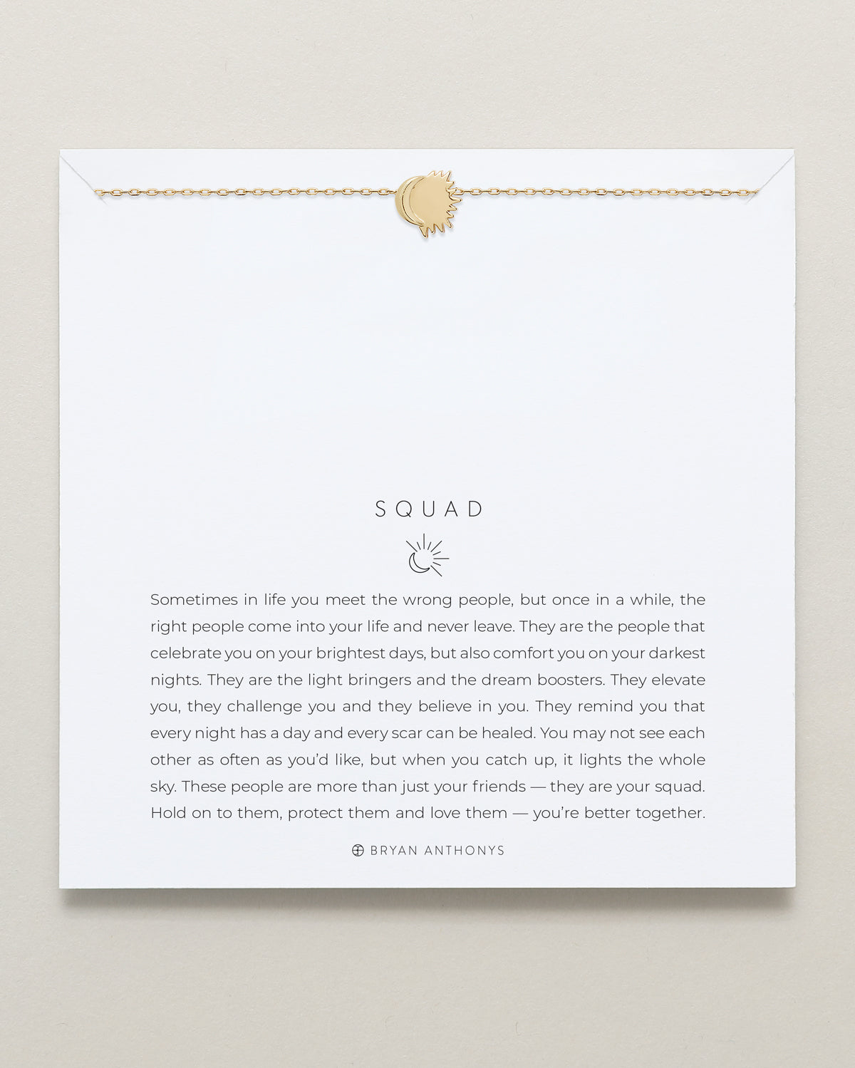 Bryan Anthonys Gold Squad Icon Necklace On Card
