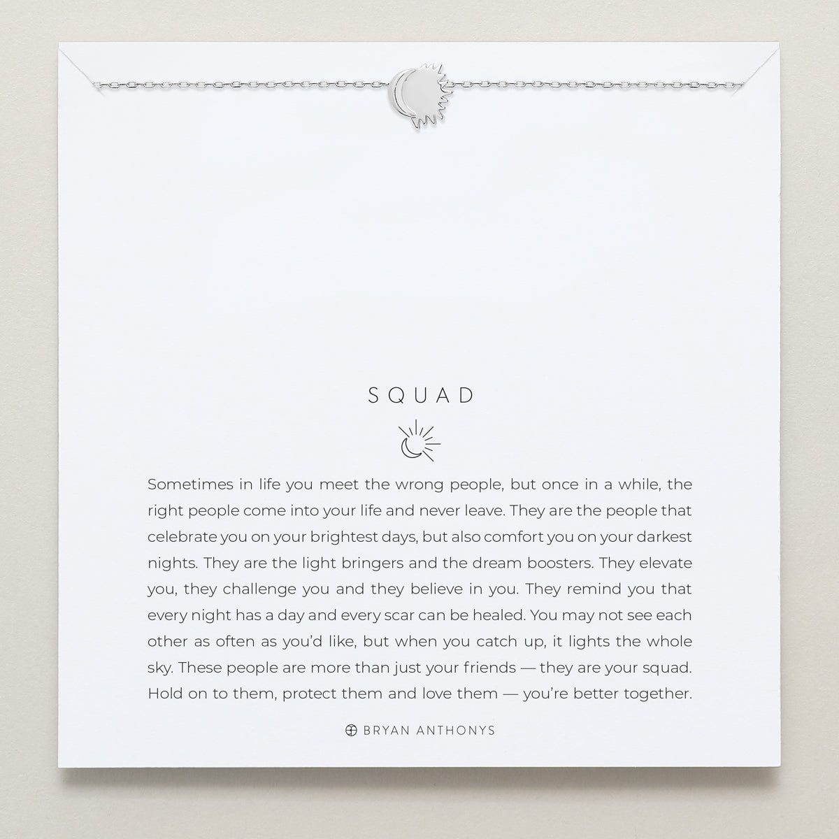 Bryan Anthonys Silver Squad Icon Necklace On Card
