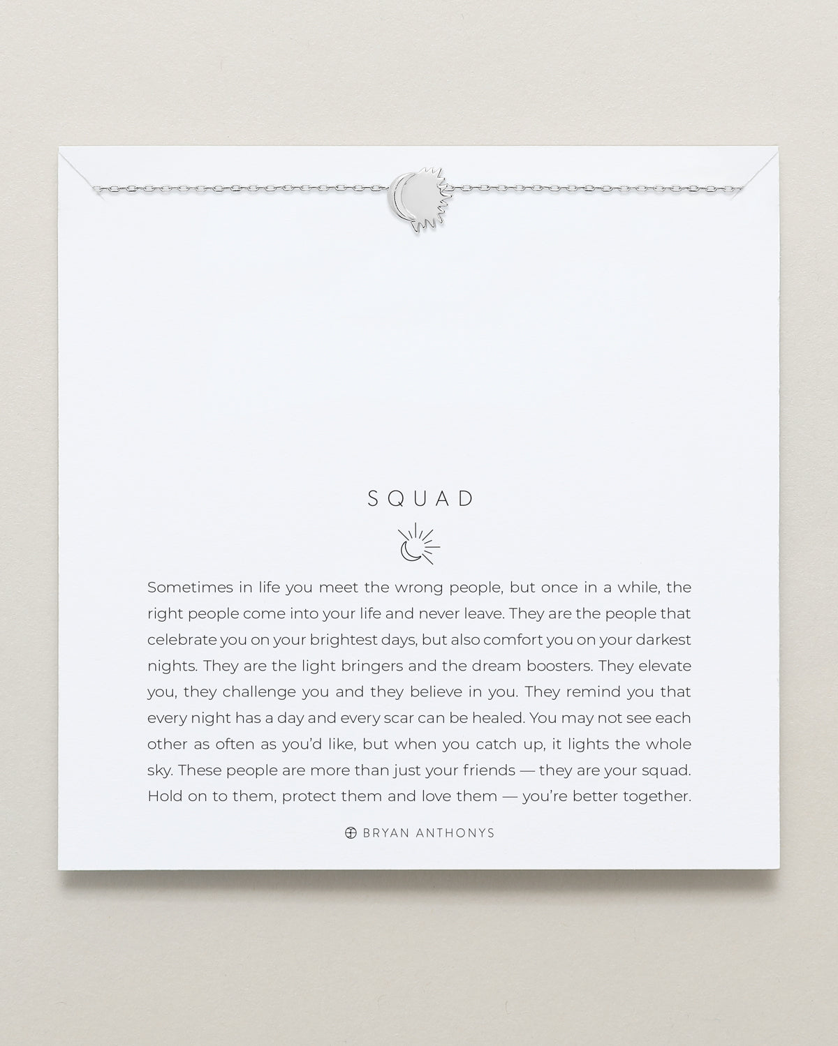 Bryan Anthonys Silver Squad Icon Necklace On Card