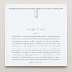 Bryan Anthonys Blank Slate Silver Necklace On Meaning Card