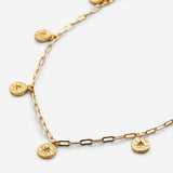 Close-up of Stars Can't Shine Without Darkness Choker in 14k gold finish