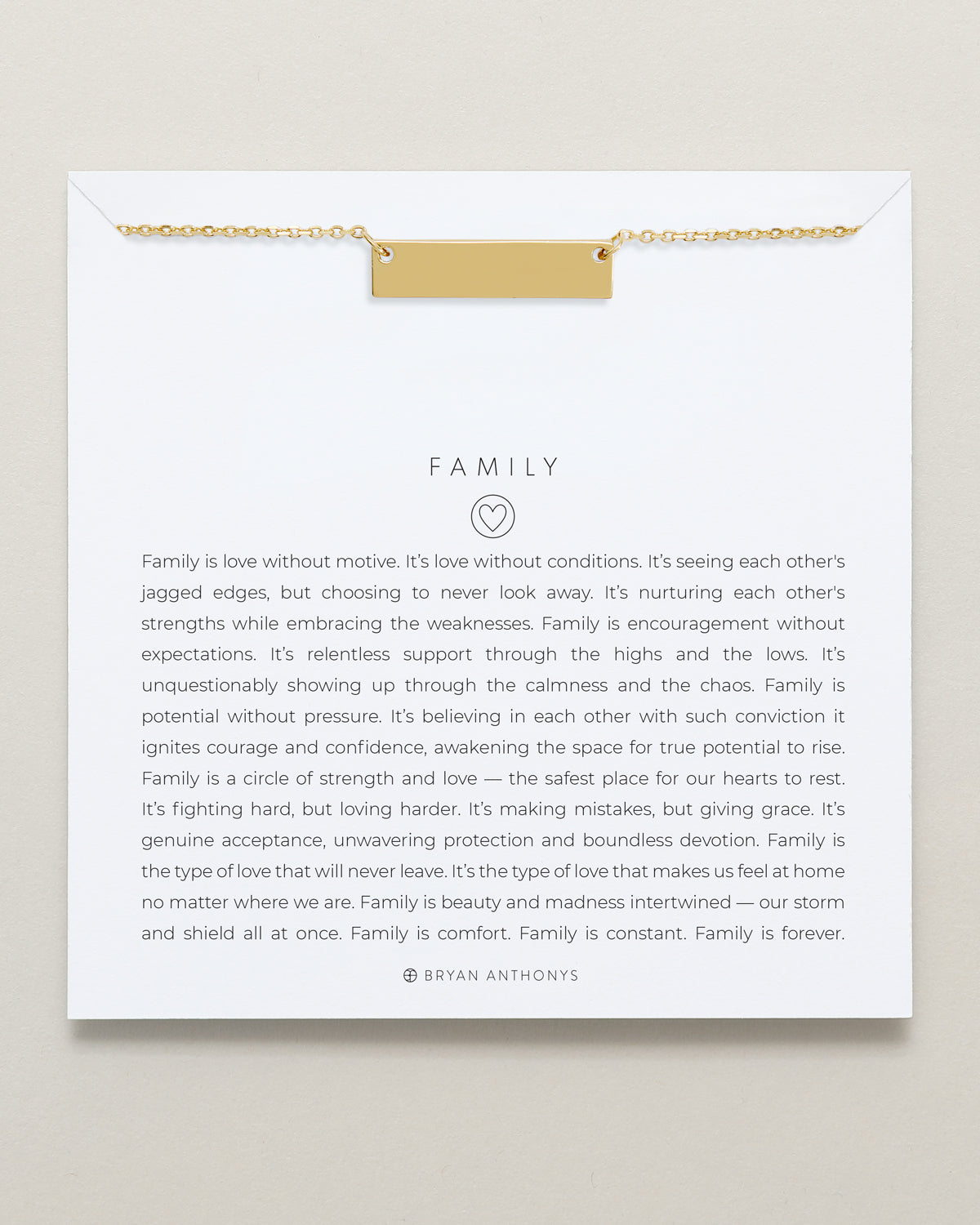 Family Bar Engravable Demi-Fine Necklace showcase