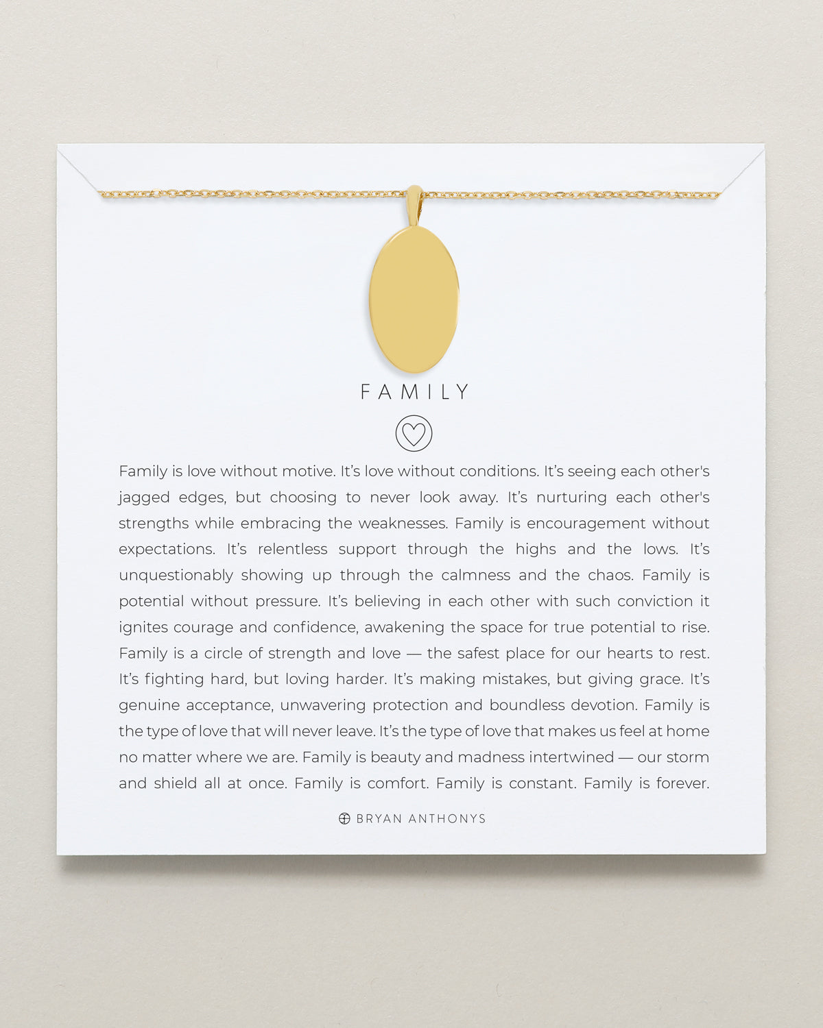 Family Oval Engravable Demi-Fine Necklace showcase