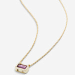 Bryan Anthonys Amethyst Healing Stone Gold Pendant Necklace Macro