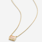 Bryan Anthonys Rose Quartz Healing Stone Gold Pendant Necklace Macro