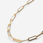 Bryan Anthonys I Am Enough Gold Paperclip Chain Necklace Macro