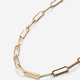 Bryan Anthonys I Am Enough Gold Paperclip Chain Necklace Macro