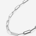 Bryan Anthonys I Am Enough Silver Paperclip Chain Necklace Macro