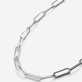 Bryan Anthonys I Am Enough Silver Paperclip Chain Necklace Macro