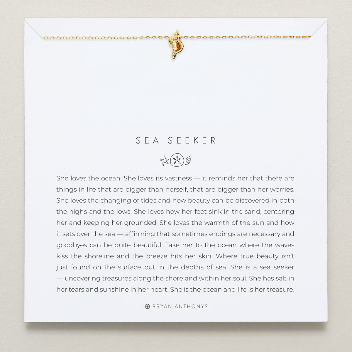 Bryan Anthonys Beach Collection Sea Seeker Icon Necklace in Gold