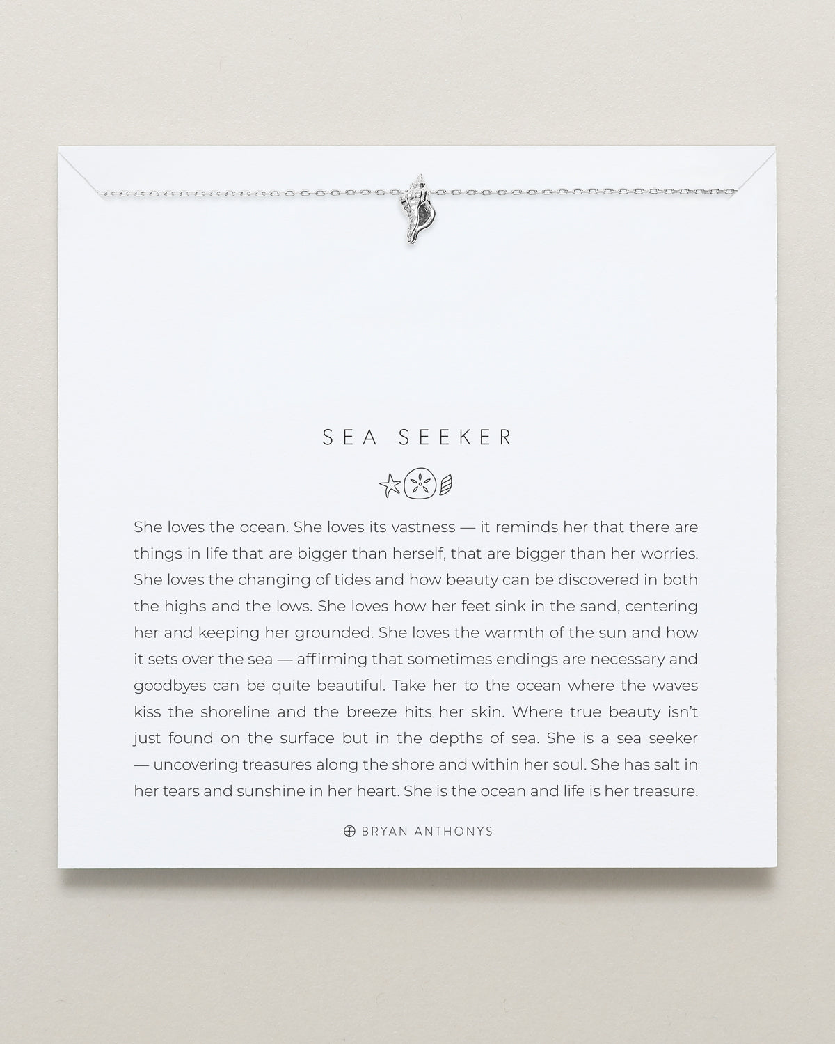 Bryan Anthonys Beach Collection Sea Seeker Icon Necklace in Silver