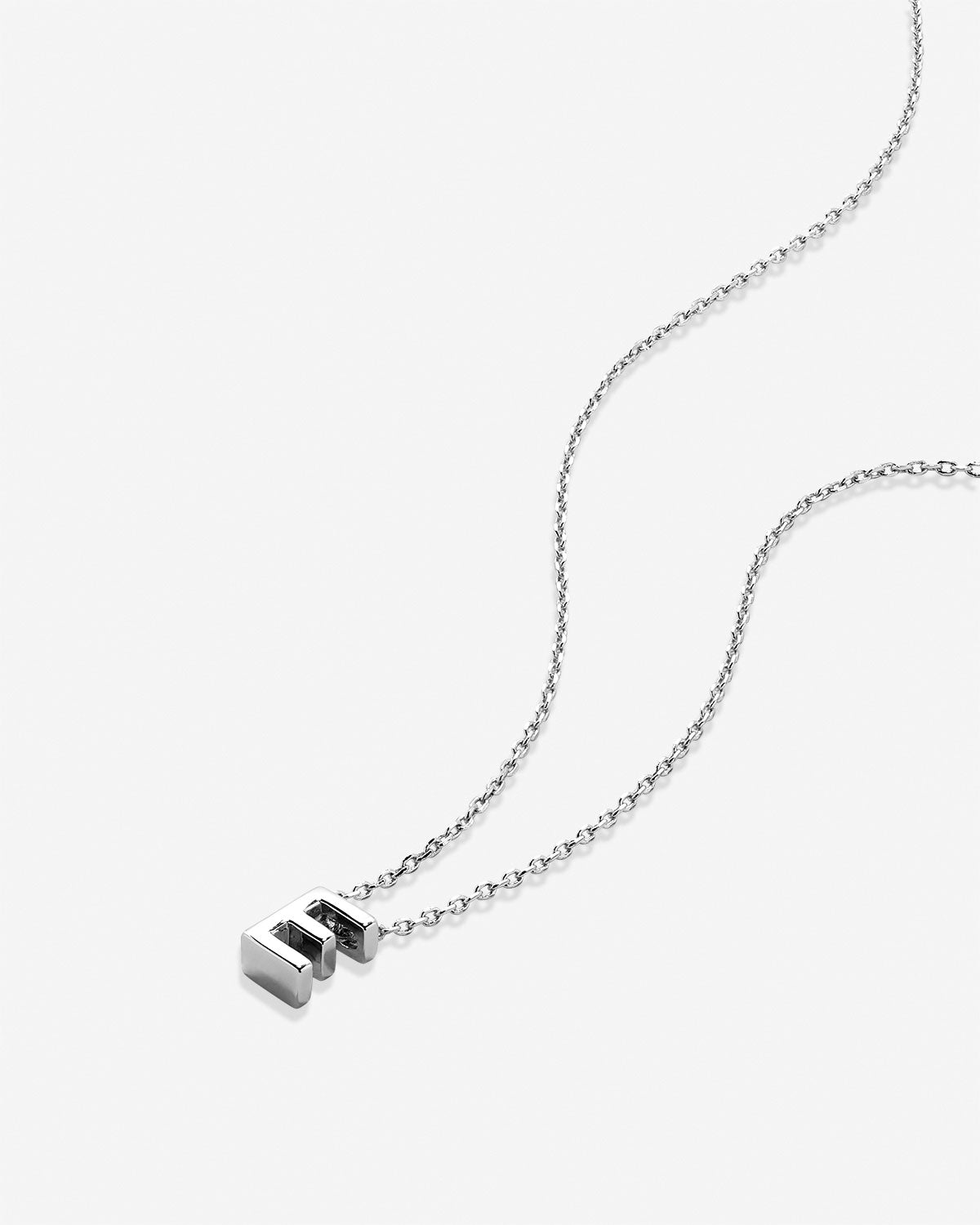 Bryan Anthonys Just For You Silver E Necklace Macro
