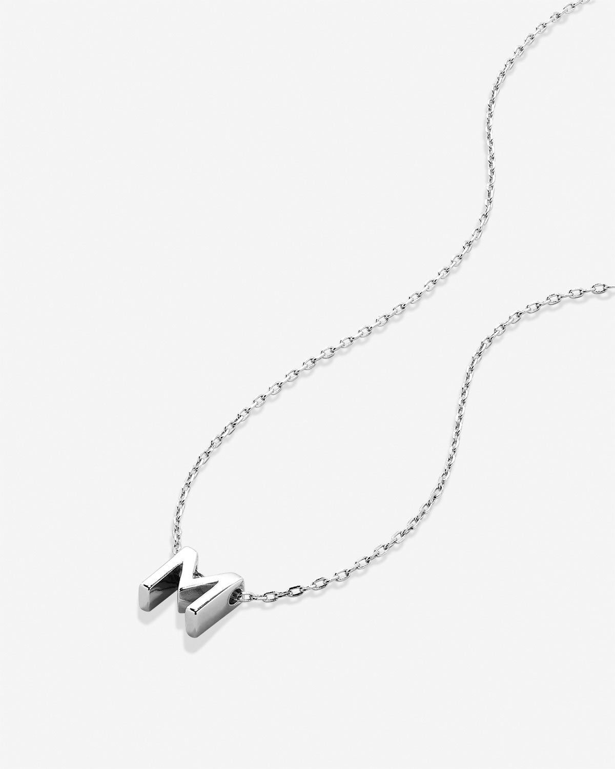 Bryan Anthonys Just For You Silver M Necklace Macro