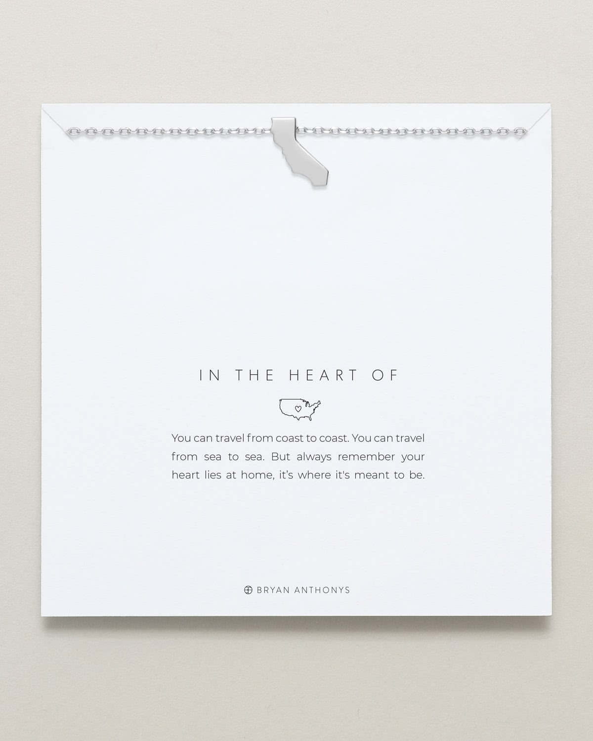 In The Heart Of Necklace — California on card