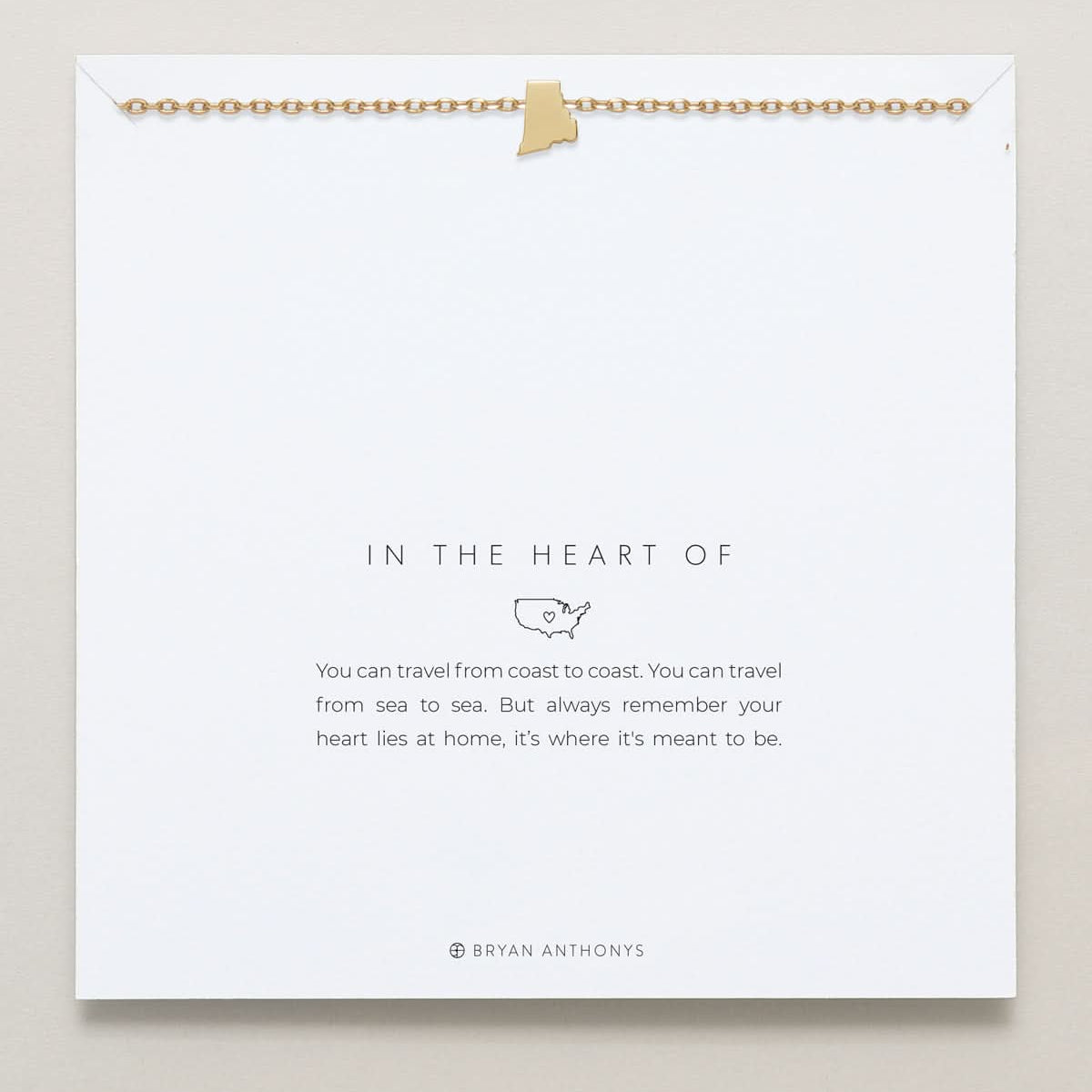 In The Heart Of Necklace — Rhode Island on card