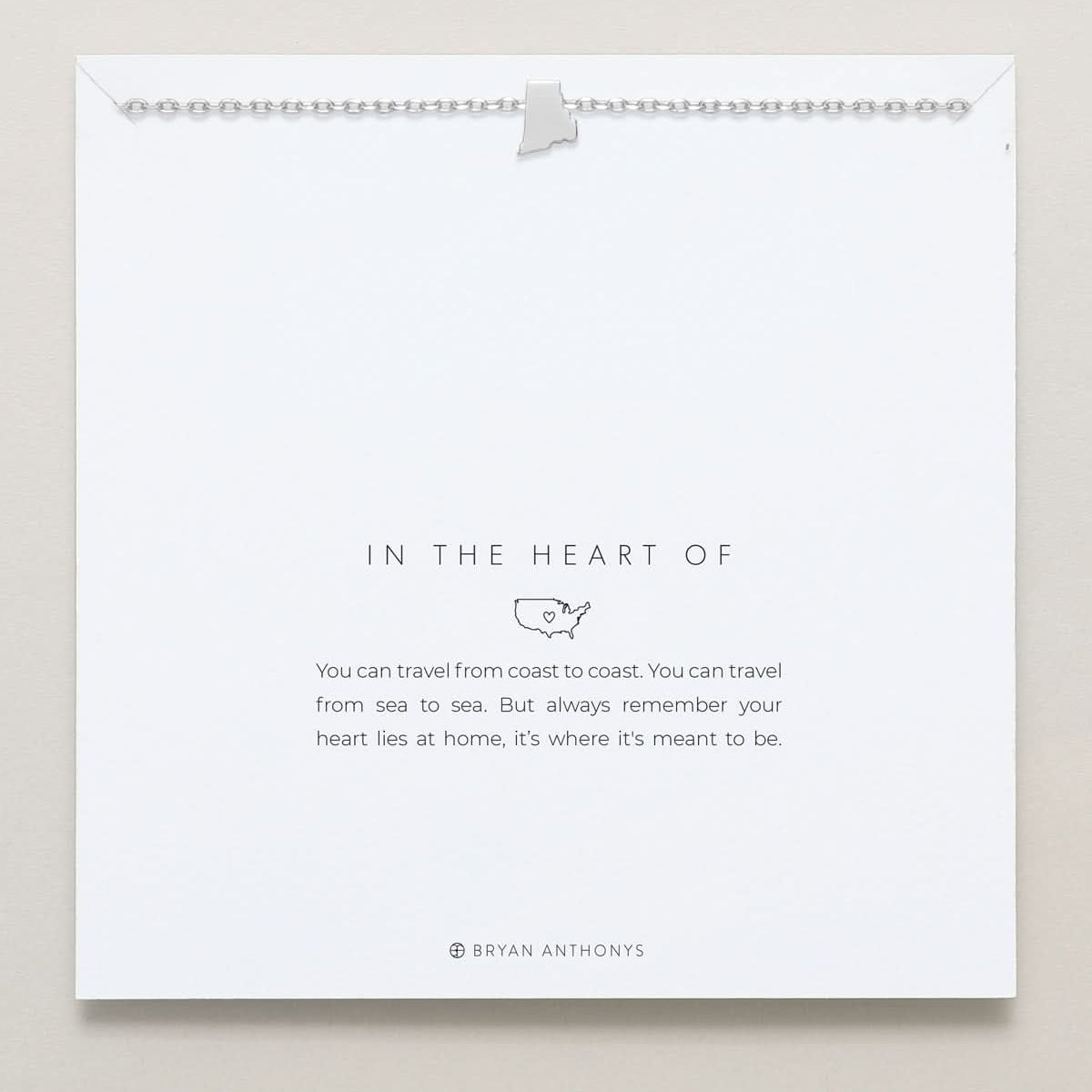 In The Heart Of Necklace — Rhode Island on card