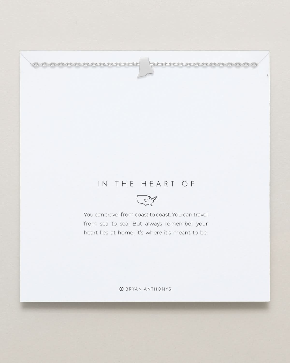 In The Heart Of Necklace — Rhode Island on card