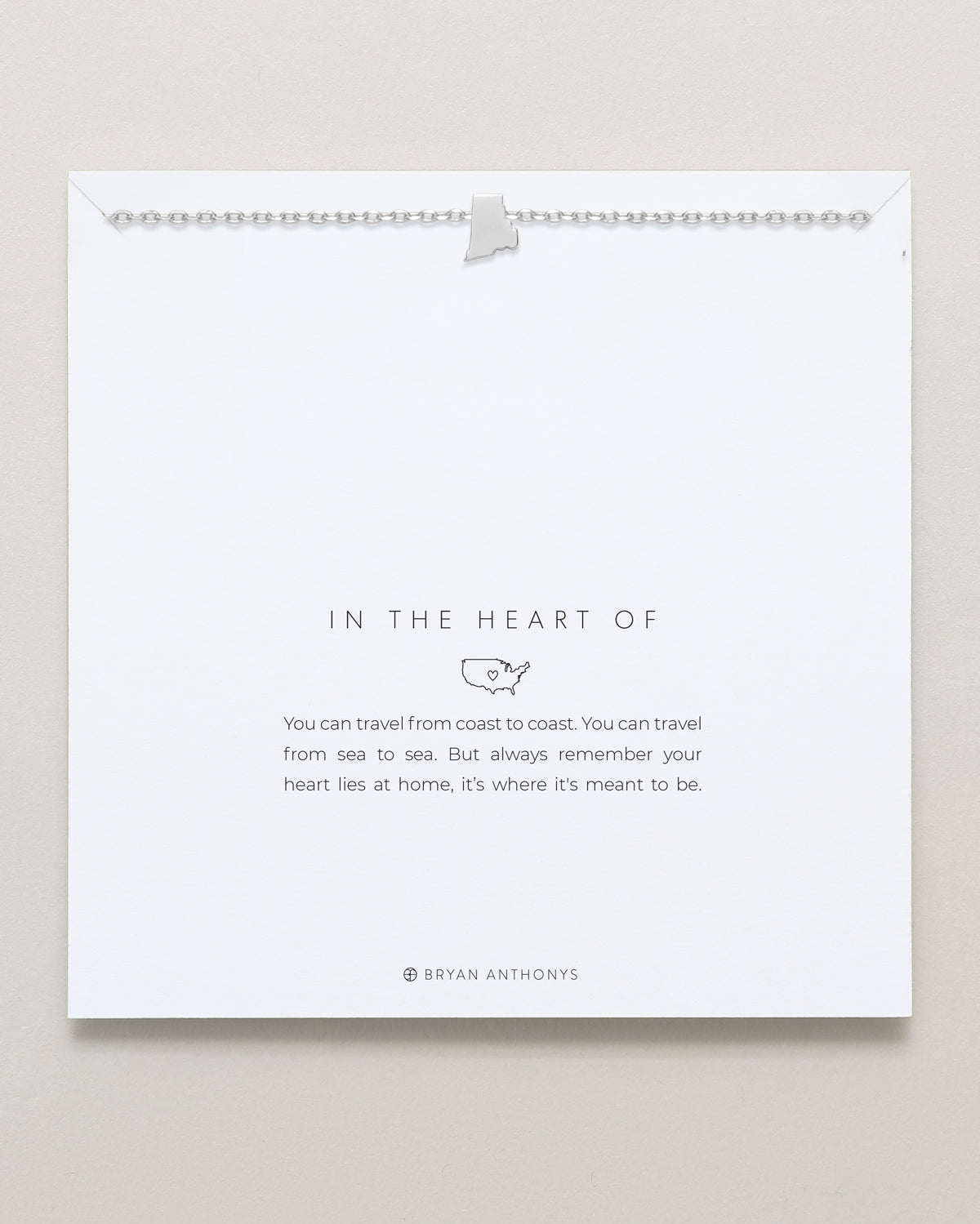 In The Heart Of Necklace — Rhode Island on card