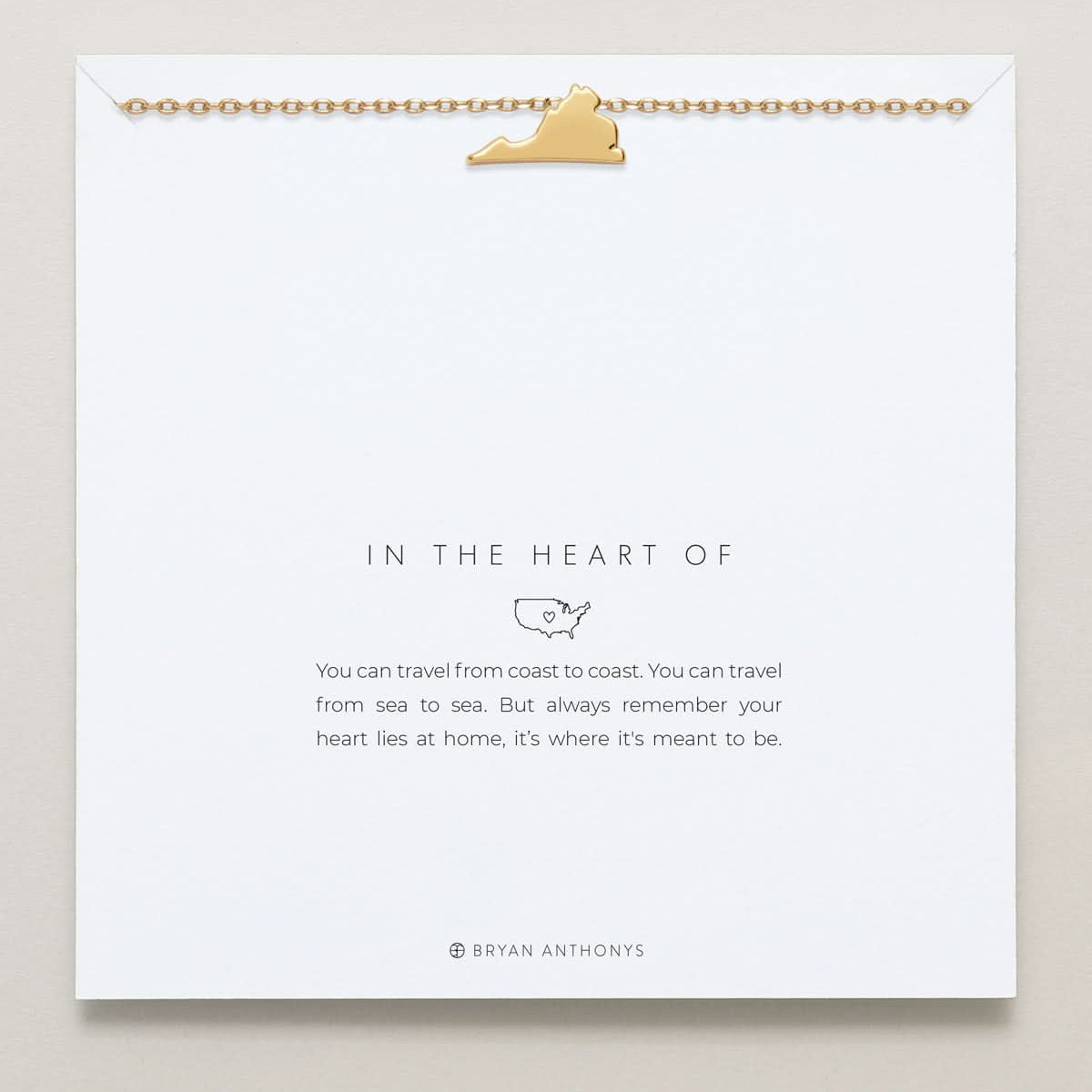 In The Heart Of Necklace — Virginia on card