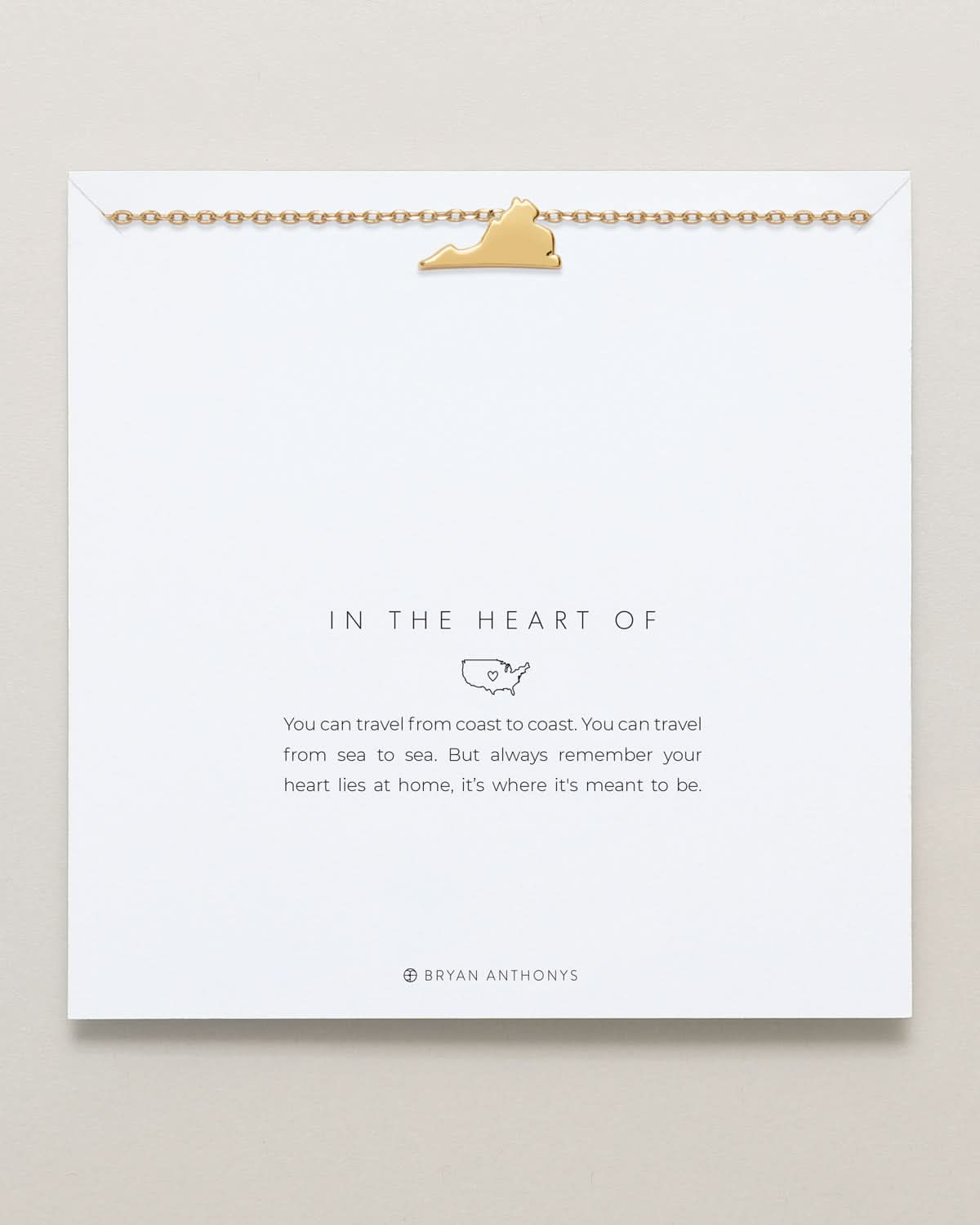 In The Heart Of Necklace — Virginia on card