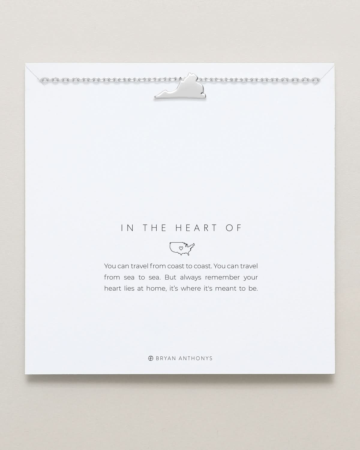 In The Heart Of Necklace — Virginia on card