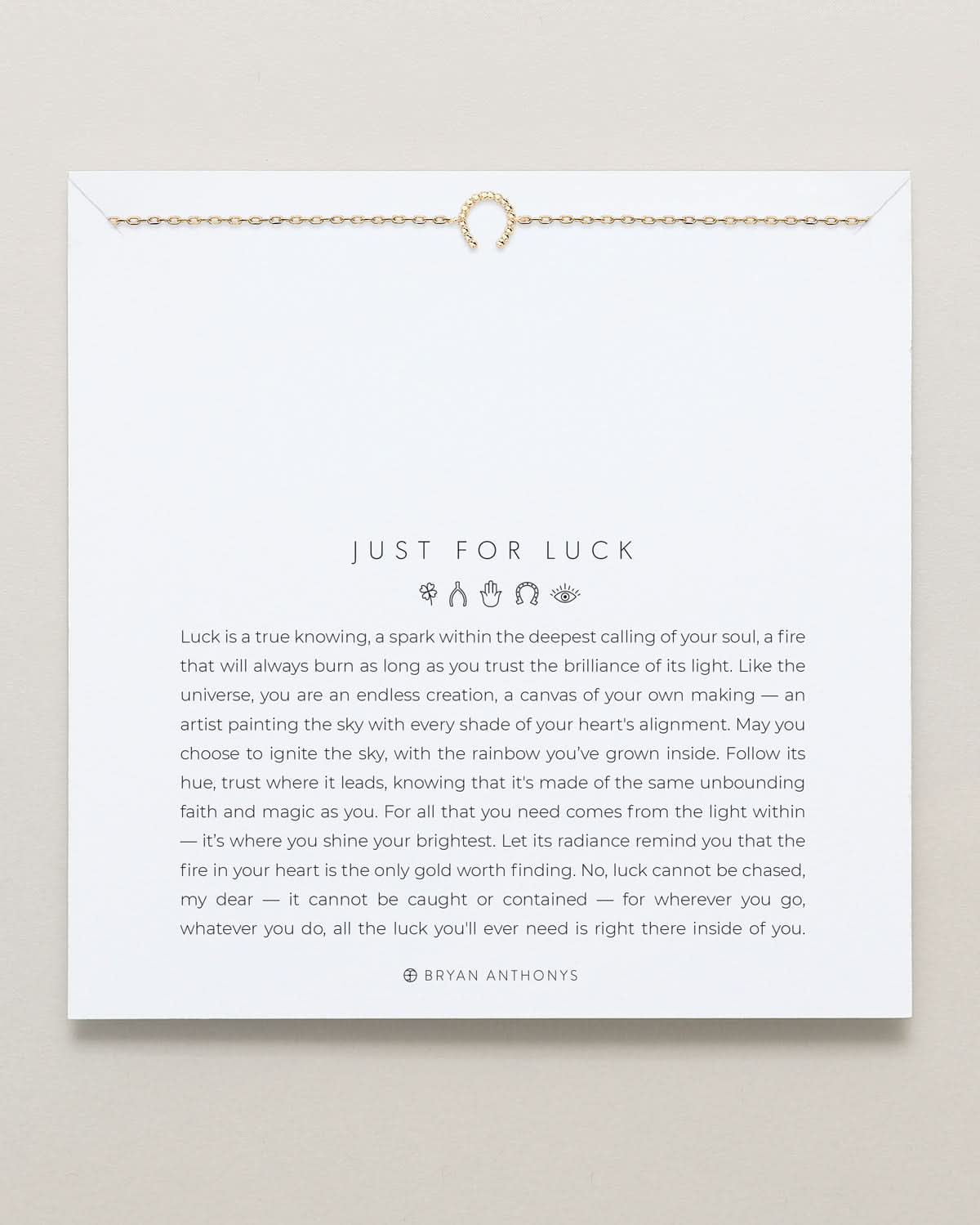 Bryan Anthonys Just For Luck Horse Shoe Necklace Gold On Card