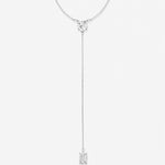 Bryan Anthonys Radiance Collection Emerald Cut Lariat Necklace Silver