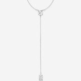 Bryan Anthonys Radiance Collection Emerald Cut Lariat Necklace Silver