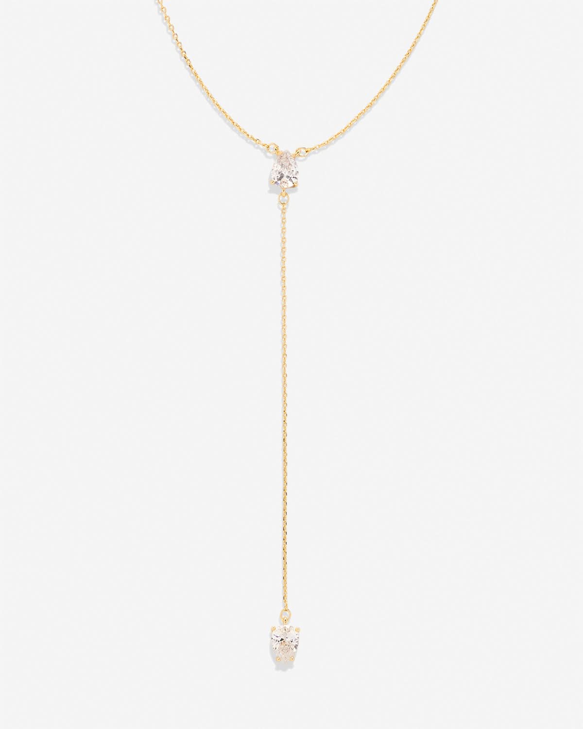 Bryan Anthonys Radiance Collection Pear Cut Lariat Necklace Gold