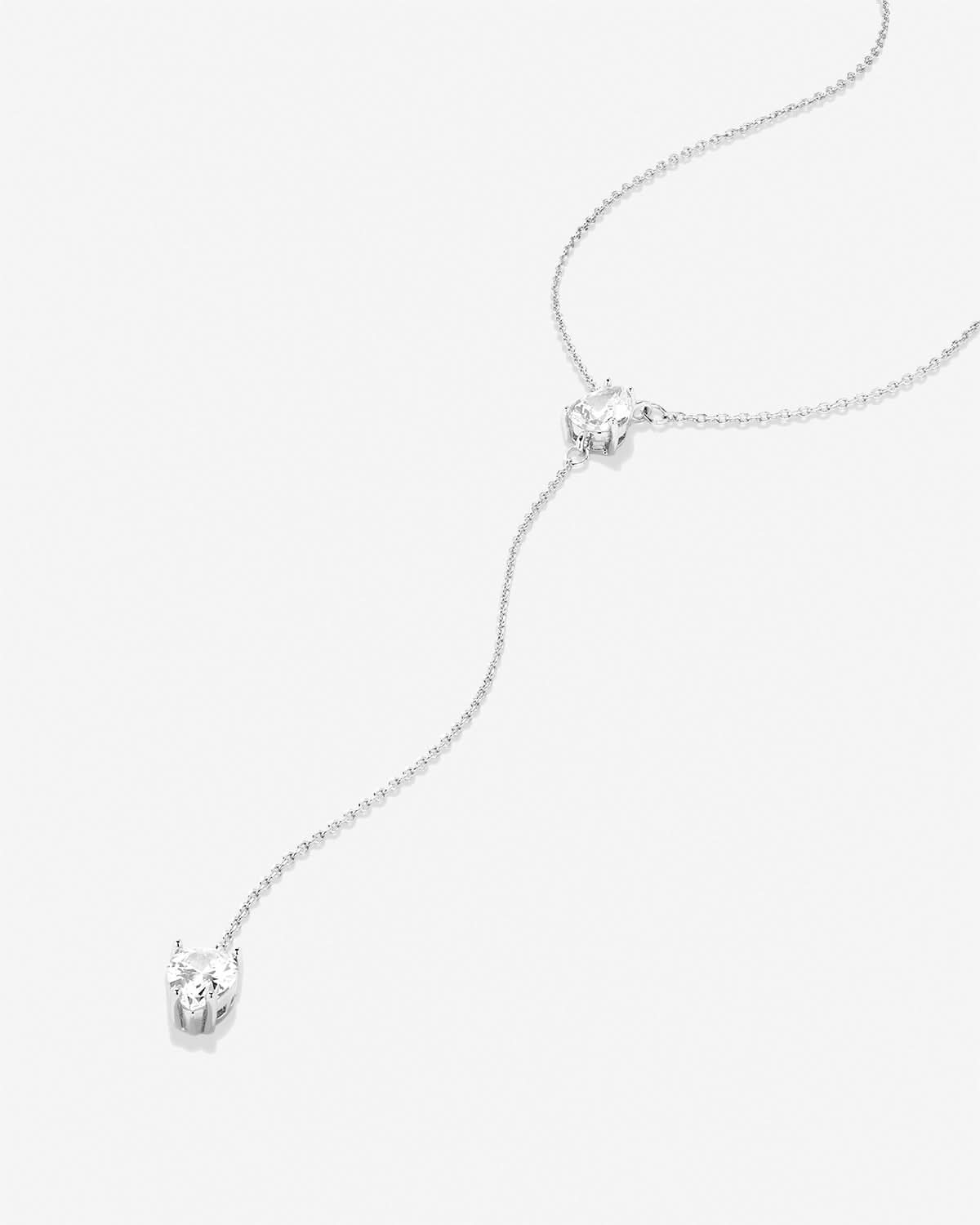 Bryan Anthonys Radiance Collection Pear Cut Lariat Necklace Silver