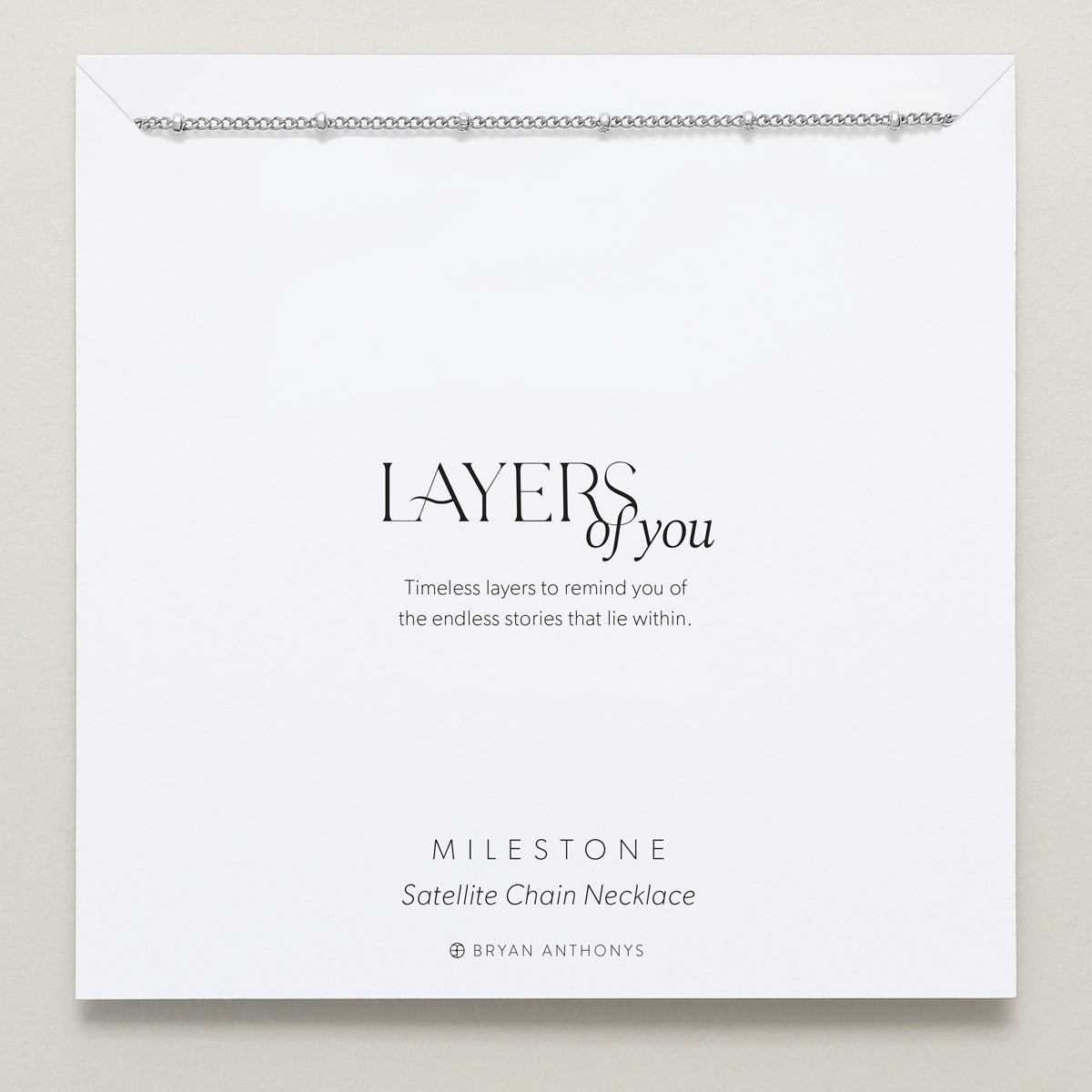 Bryan Anthonys Layers of You Collection Milestone Satellite Chain Necklace in Silver On Card
