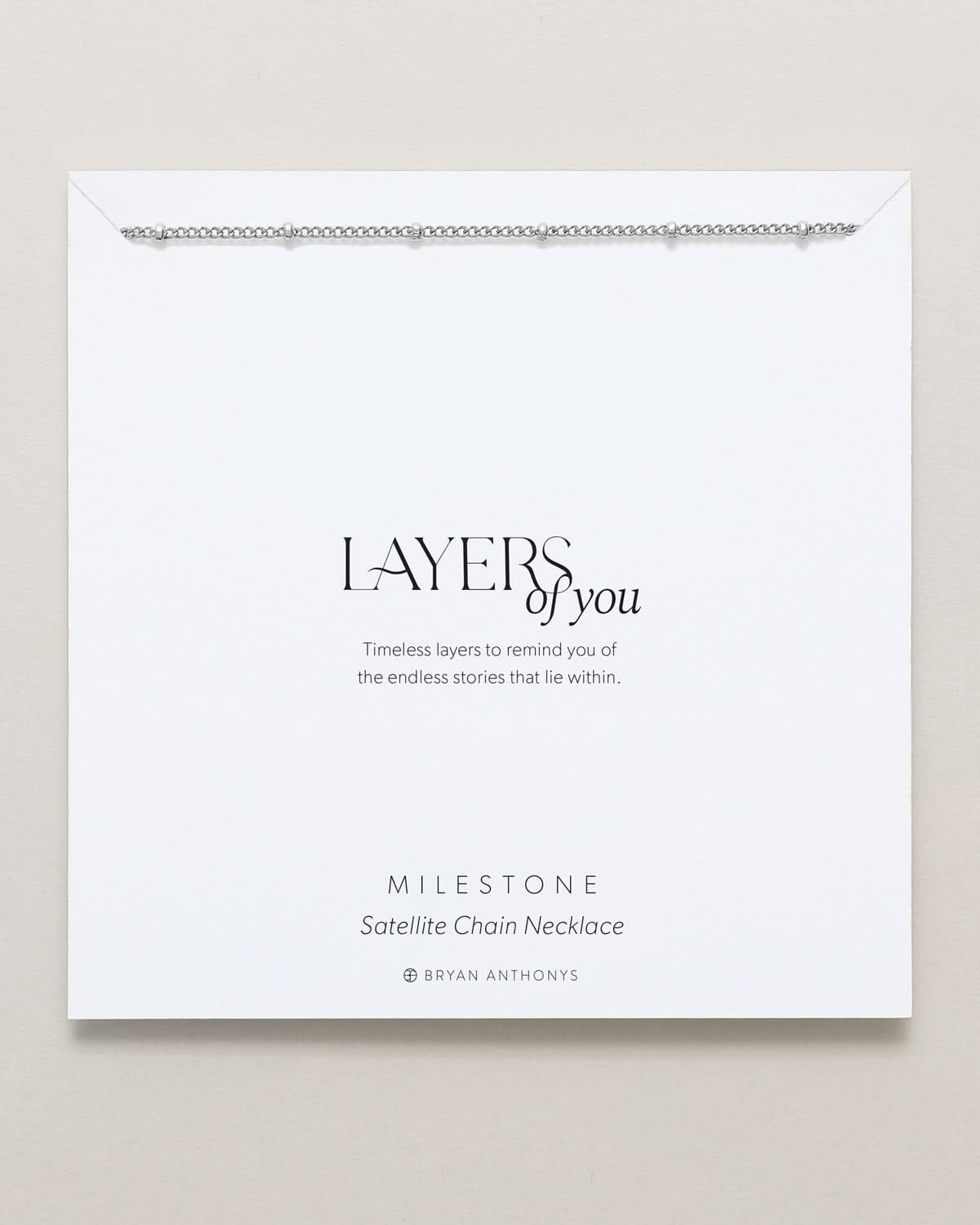 Bryan Anthonys Layers of You Collection Milestone Satellite Chain Necklace in Silver On Card