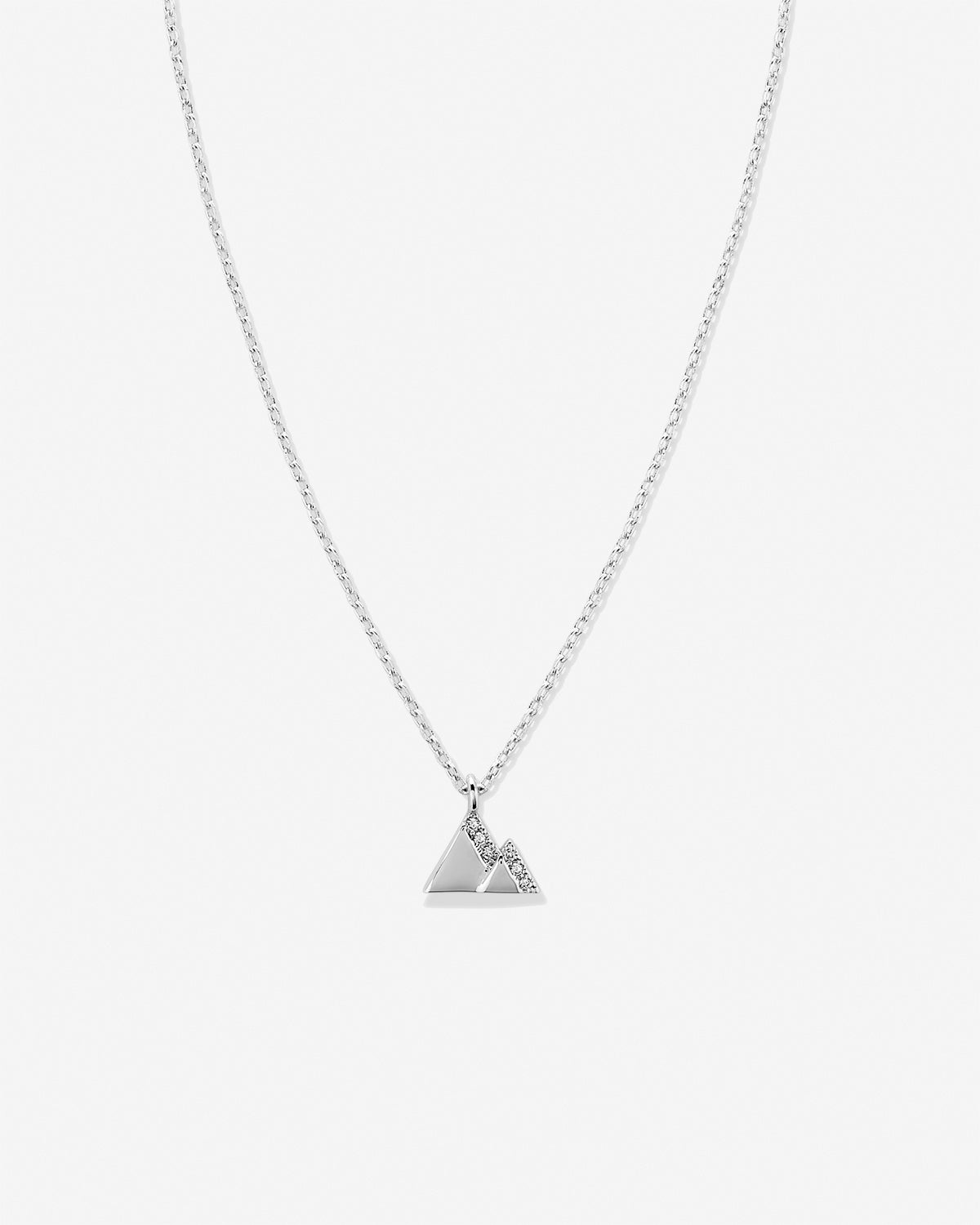 Bryan Anthonys Move Mountains Icon Necklace Silver with Crystals