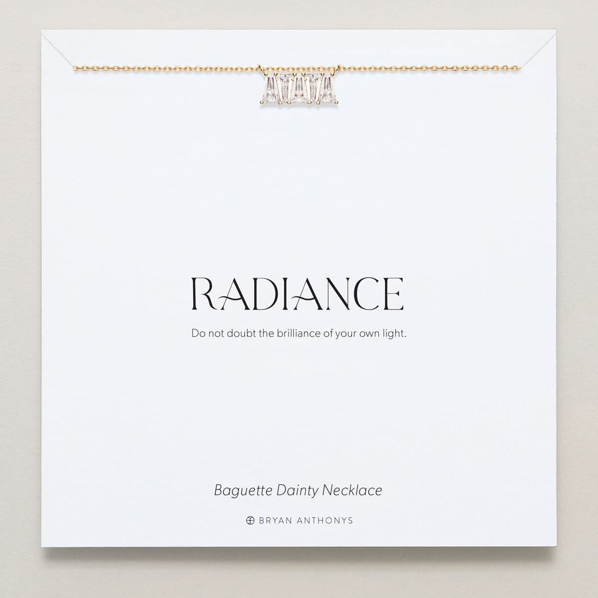 Bryan Anthonys Radiance Collection Baguette Dainty Necklace Gold
