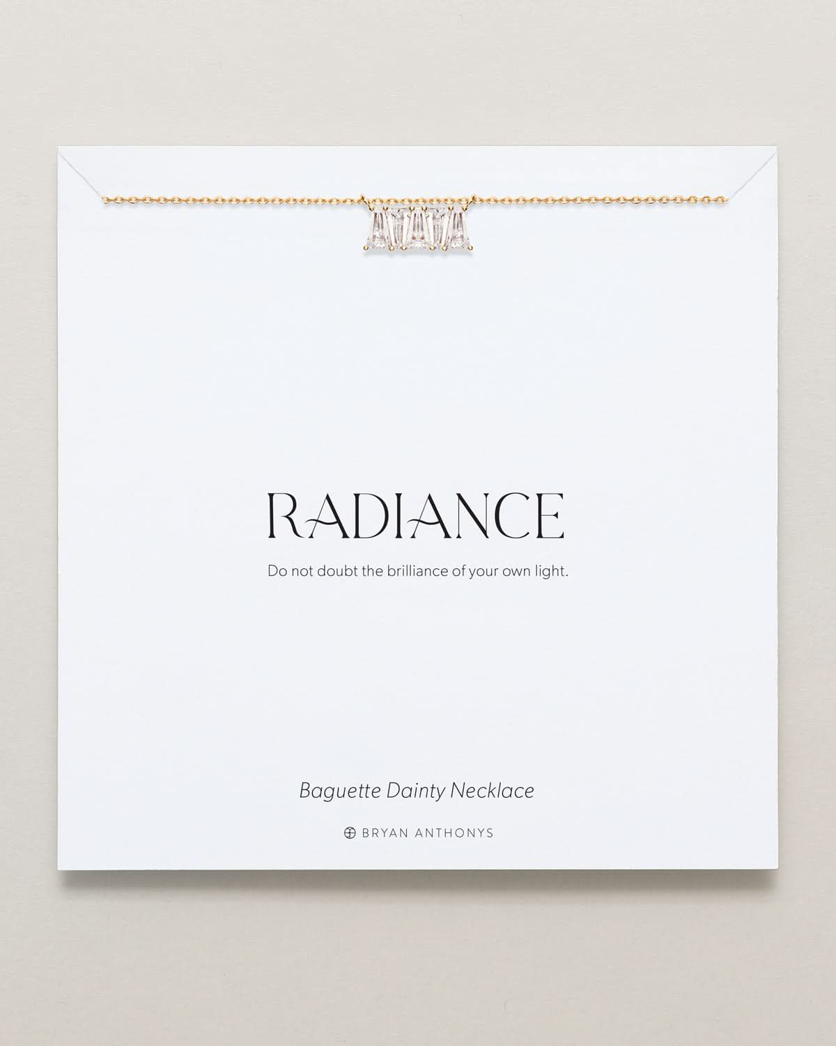 Bryan Anthonys Radiance Collection Baguette Dainty Necklace Gold