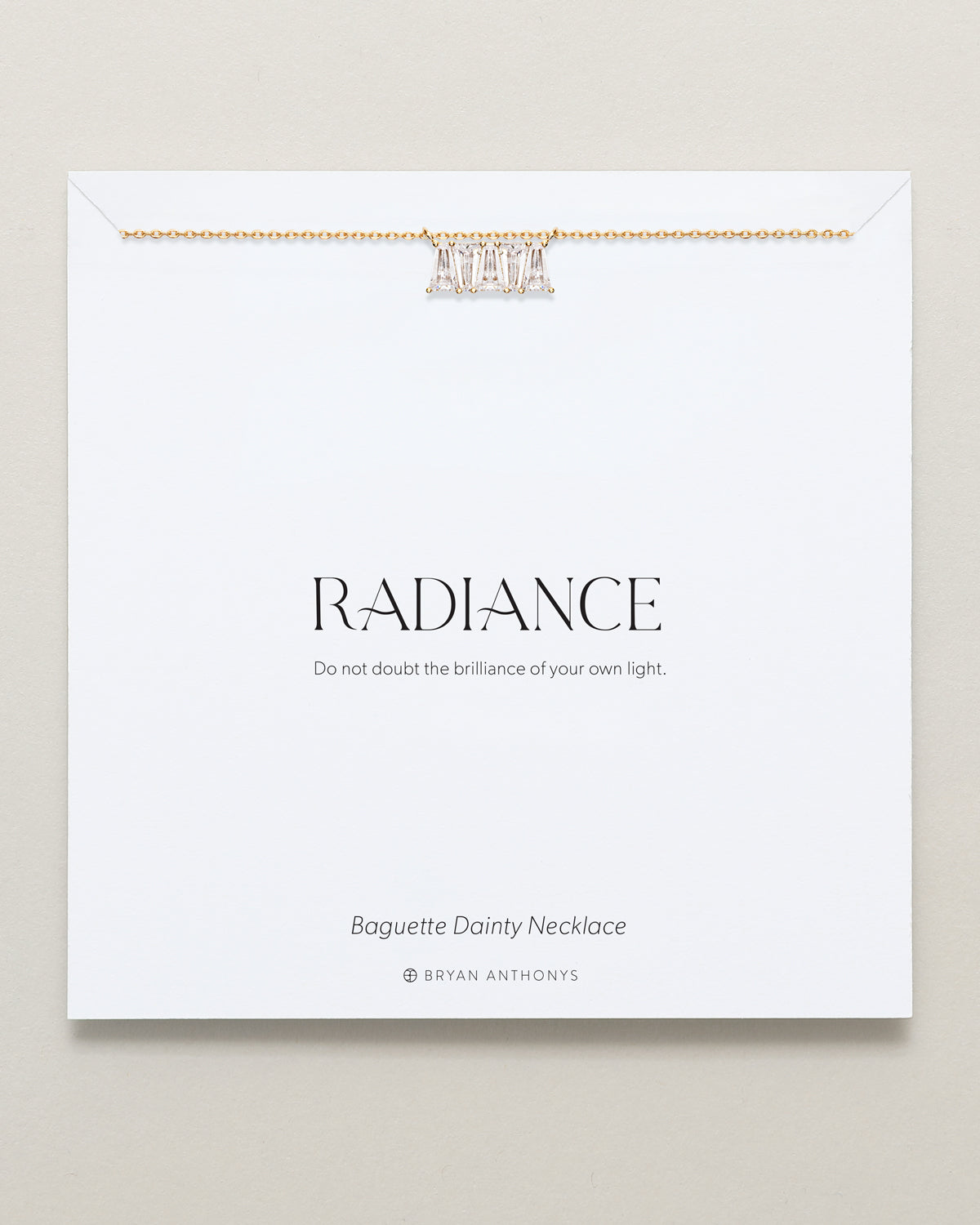 Bryan Anthonys Radiance Collection Baguette Dainty Necklace Gold